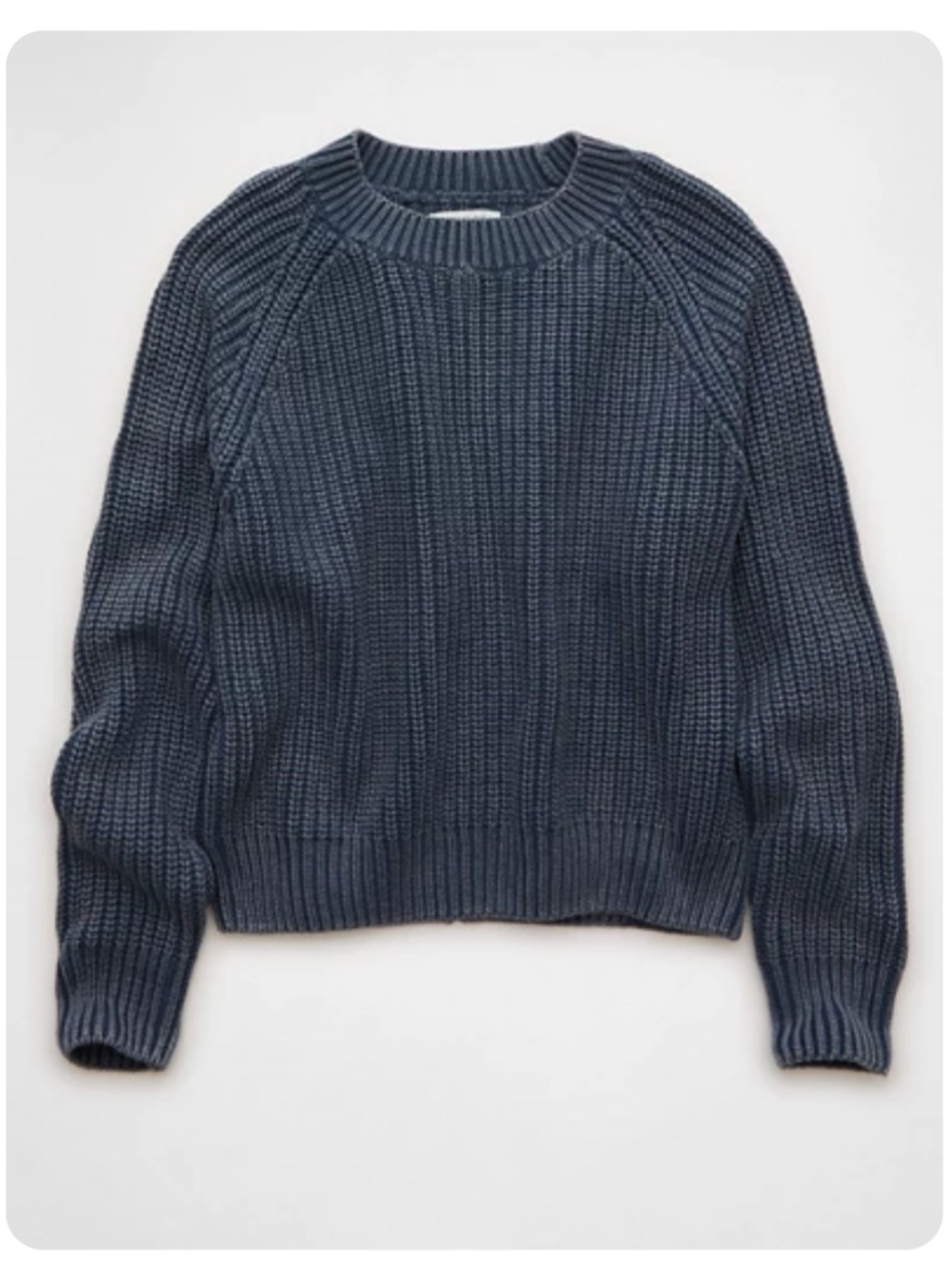 American Eagle Blue Raglan Crewneck Sweater